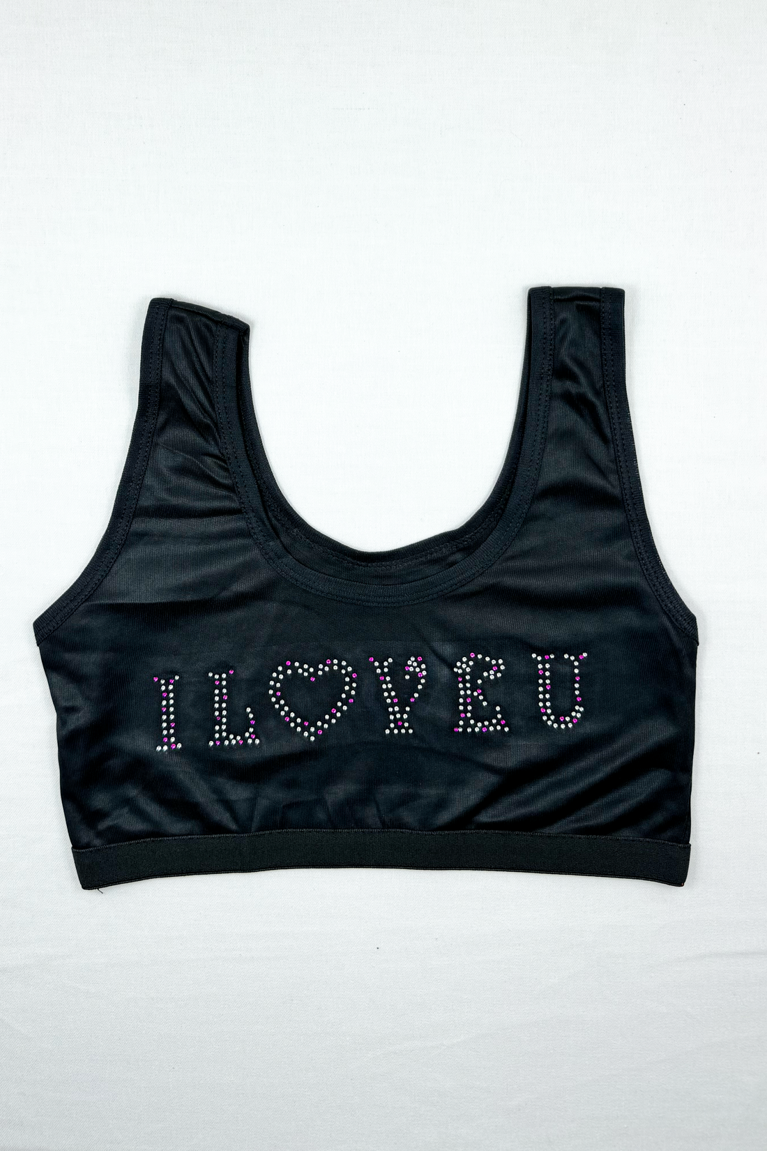 Blendivo Embellished "LOVE" Bralette (Black)