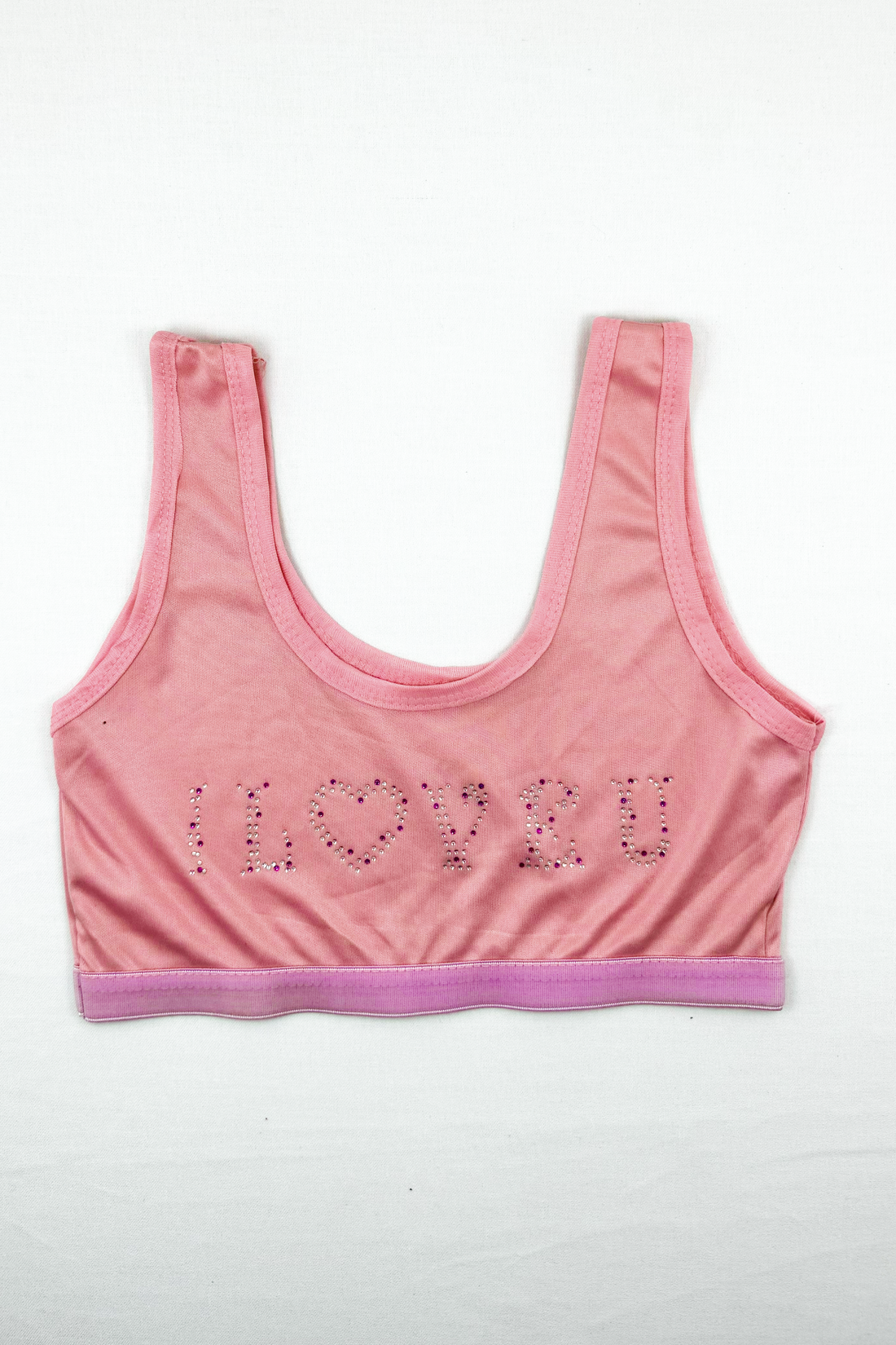 Blendivo Embellished "LOVE" Bralette (Pink)