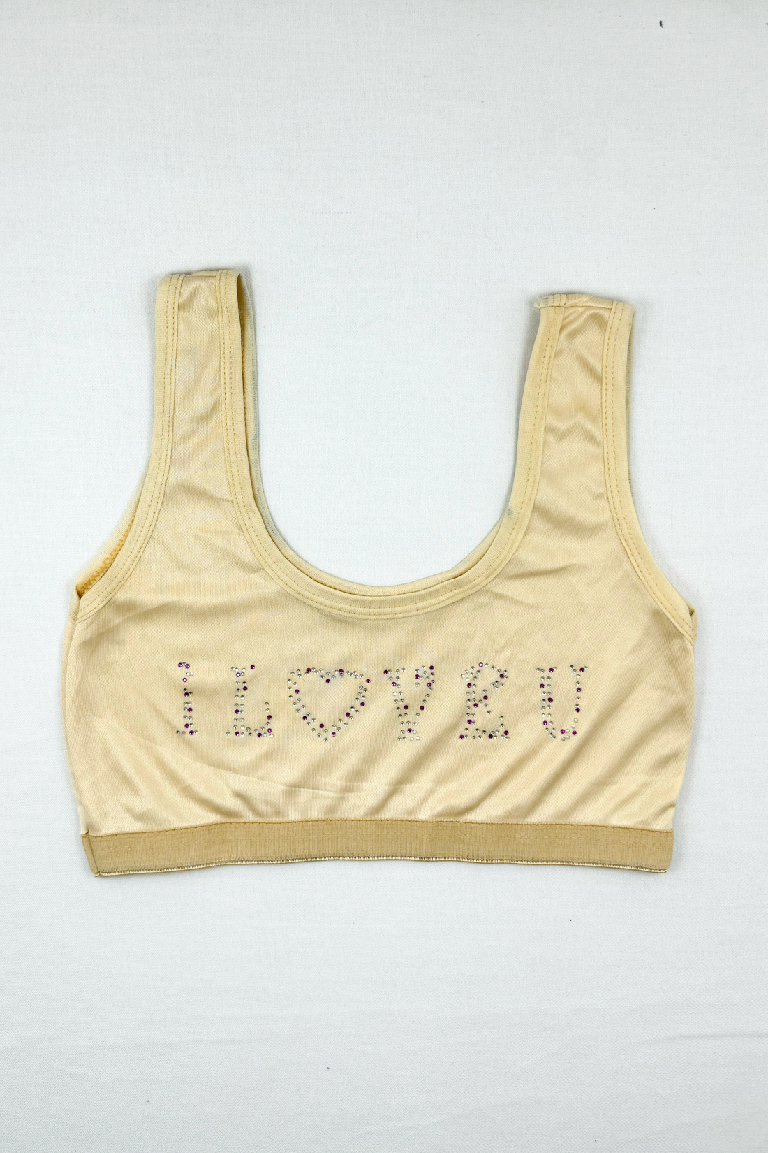 Blendivo Embellished "LOVE" Bralette (Beige)