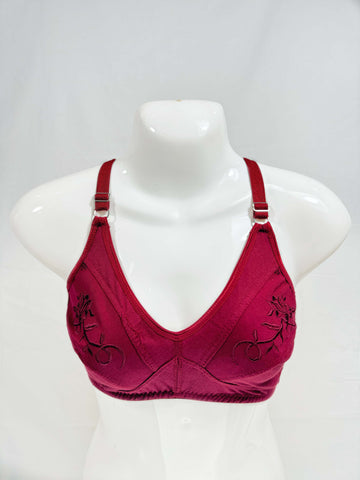 Blendivo Embroided Summer Bra (Burgundy)